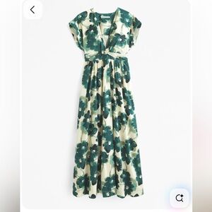 Abercrombie & Fitch Plus Size Womens Spring Green and Cream Floral Dress Size XL